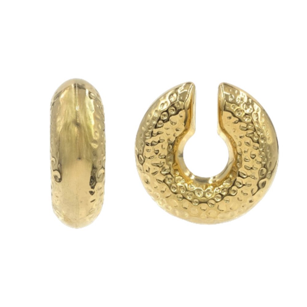 C-Shape Stacking Earrings, Gold Cuff, Thick Ear Cuff, Wide Band Ear Cuff